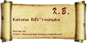 Katona Bársonyka névjegykártya